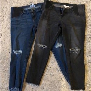 2 pair of Isabel maternity distressed jeans
